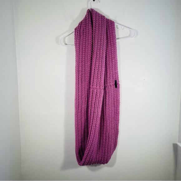 Coach Pink Purple Chunky Knit Wool Blend Infinity Scarf - Picture 2 of 7